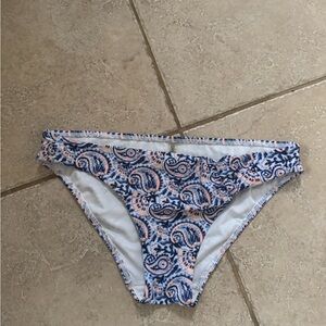 Paisley Bikini Bottoms in Blue and Coral